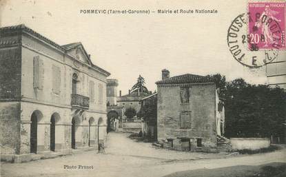 / CPA FRANCE 82 "Pommevic, mairie et route nationale"