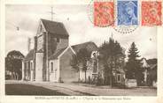 91 Essonne / CPA FRANCE 91 "Bures sur Yvette, l'église et le monument aux morts" / CACHET PERLE / TYPE MERCURE