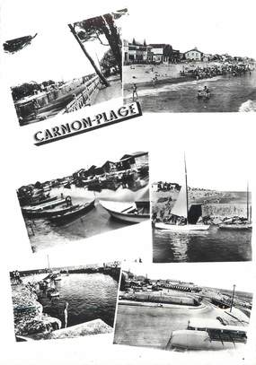 / CPSM FRANCE 34 "Carnon plage, le canal, la plage, le vieux port"