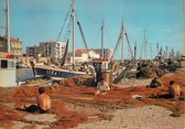 34 Herault / CPSM FRANCE 34 "Sète, bateaux de pêche et remaillage des filtets"