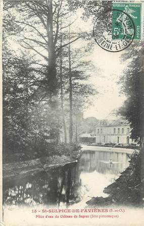 / CPA FRANCE 91 "Saint Sulpice de Favières, pièce d'eau du château de Segrez"