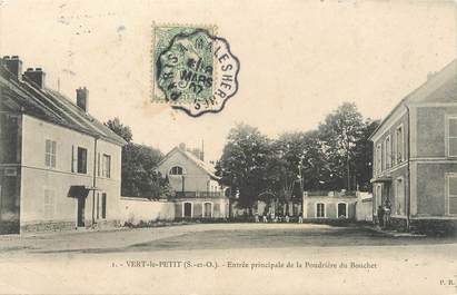 / CPA FRANCE 91 "Vert Le Petit, entrée principale de la poudrière du Bouchet" / POUDRERIE / CACHET AMBULANT