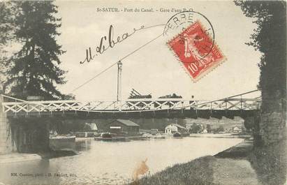 CPA FRANCE 18 "Saint Satur, port du Canal, gare d'eau"