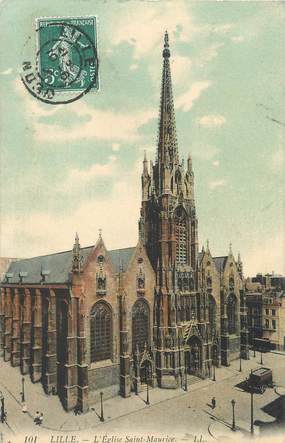 / CPA FRANCE 59 "Lille, l'église Saint Maurice"