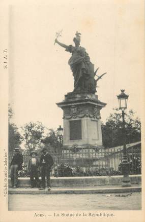 / CPA FRANCE 47 "Agen, la statue de la République"