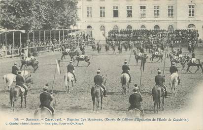 / CPA FRANCE 49 "Saumur, carrousel, reprise des sauteurs"