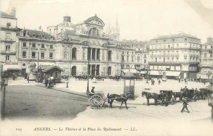 / CPA FRANCE 49 " Angers, le théâtre et la place du ralliement"