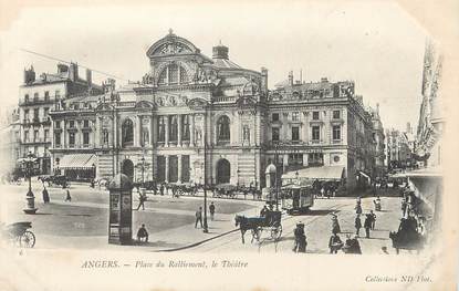/ CPA FRANCE 49 " Angers, place du ralliement, le théâtre "  