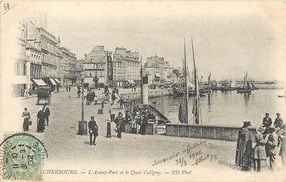 / CPA FRANCE 50 "Cherbourg, l'avant port et le quai  Caligny"