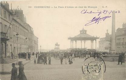 / CPA FRANCE 50 "Cherbourg, la place d'Armes un jour de Musique"