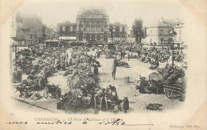 / CPA FRANCE 50 "Cherbourg, la place du château et le théâtre "