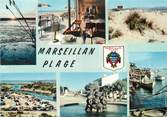 34 Herault / CPSM FRANCE 34 "Marseillan plage, le crabe, la plage, le camping et le canal"