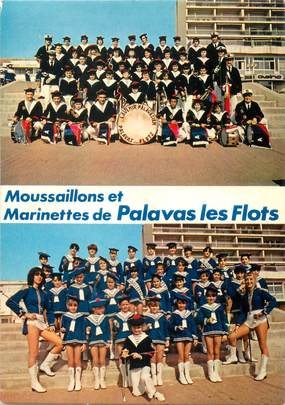 / CPSM FRANCE 34  "Palavas les Flots, moussaillons et marinettes / MAJORETTES