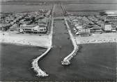 34 Herault / CPSM FRANCE 34  "Palavas les Flots, vue générale aérienne sur la ville, le grand canal et l'embouchure"