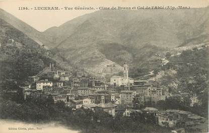 / CPA FRANCE 06 "Lucéram, vue générale, cime de Braus et Col de l'Ablé"