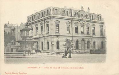 / CPA FRANCE 26 "Montelimar, hôtel de ville et fontaine monumentale"