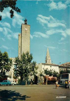 / CPSM FRANCE 34 "Saint André de Sangonis, la place, la tour de l'horloge"