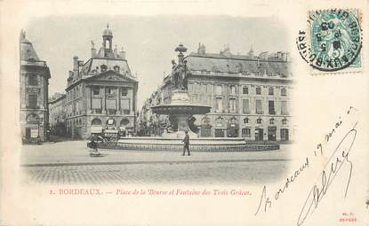 / CPA FRANCE 33 "Bordeaux, place de la Bourse et fontaine des Trois Grâces" 