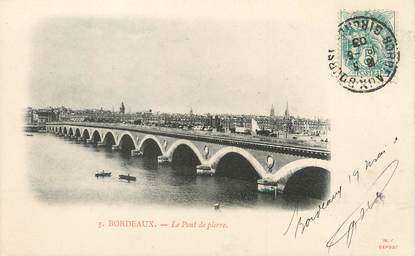/ CPA FRANCE 33 "Bordeaux, le pont de Pierre "