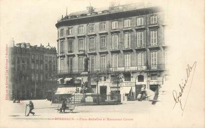 / CPA FRANCE 33 " Bordeaux, place Richelieu et monument Carnot"