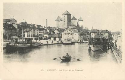 / CPA FRANCE 74 "Annecy, le port et le château"