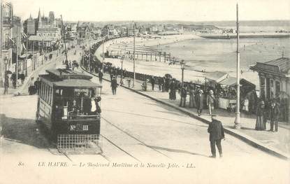 / CPA FRANCE 76 "Le Havre, le bld Maritime et la nouvelle Jetée" /  TRAMWAY