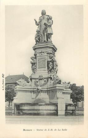 / CPA FRANCE 76 "Rouen, statue de J-B de la Salle"