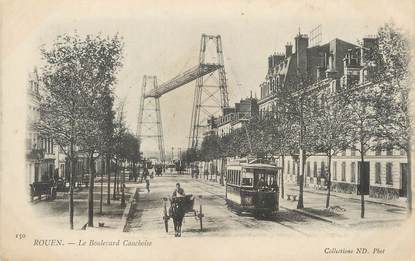 / CPA FRANCE 76 "Rouen, le bld Cauchoise" / TRAMWAY
