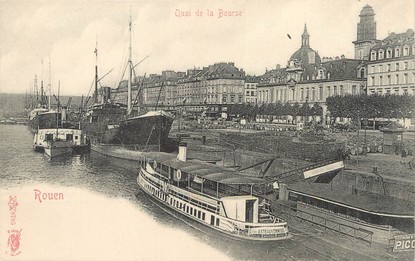 / CPA FRANCE 76  "Rouen, quai de la bourse"
