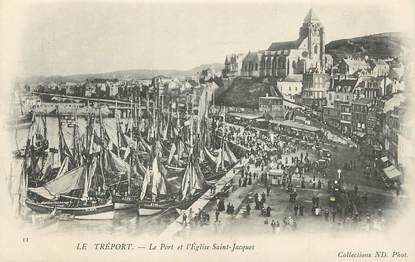 / CPA FRANCE 76 "Le Tréport, le port et l'église Saint Jacques"