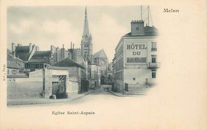 / CPA FRANCE 77 "Melun, église Saint Aspais"