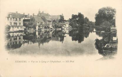 / CPA FRANCE 77 "Nemours, vue sur le loing et l'Orphelinat"