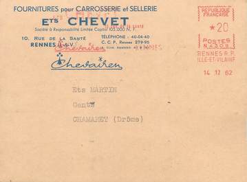 / CPSM FRANCE 35 "Rennes, Ets Chevet" / CARROSSERIE / SELLERIE / CARTE PUBLICITAIRE