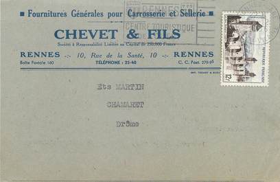 / CPSM FRANCE 35 " Rennes, Chevet et Fils" / CARROSSERIE / SELLERIE  / CARTE PUBLICITAIRE