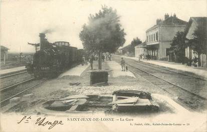 CPA FRANCE 21 "Saint Jean de Losne, la gare" / TRAIN