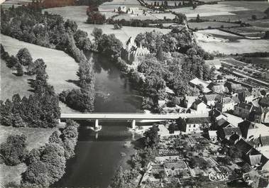 / CPSM FRANCE 36 "Rivarennes, vue aérienne, le pont sur la Creuse"