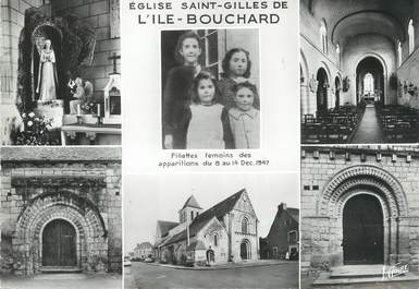 / CPSM FRANCE 37 ""L'Îsle Bouchard, différents aspects de l'église Saint Gilles"