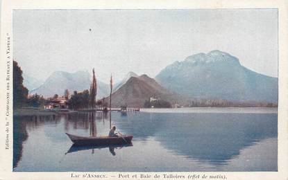 / CPA FRANCE 74 "Lac d'annecy, port et baie de Talloires"