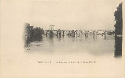 / CPA FRANCE 78 "Poissy, le pont sur la Seine et le vieux moulin"