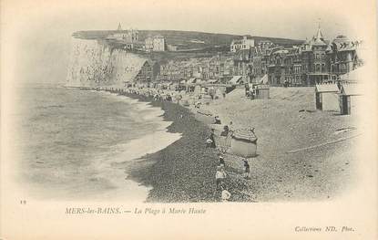 / CPA FRANCE 80 "Mers Les Bains, la plage à marée haute"