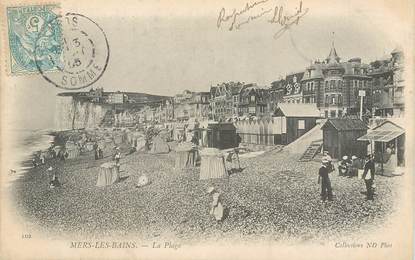 / CPA FRANCE 80 "Mers Les Bains, la plage"