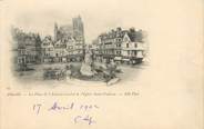 80 Somme / CPA FRANCE 80 "Abbeville, la place de l'Amiral Courbet et l'église Saint Vulfan"