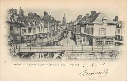 / CPA FRANCE 80 "Amiens, la rue des Majots et l'église Saint Leu"