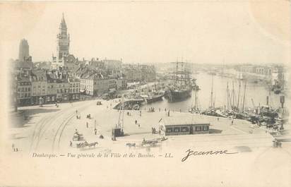 / CPA FRANCE 59 "Dunkerque, vue générale de la ville et des bassins"