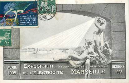 CPA FRANCE 13 "Marseille, Exposition de l'Electricité, 1908" / VIGNETTE