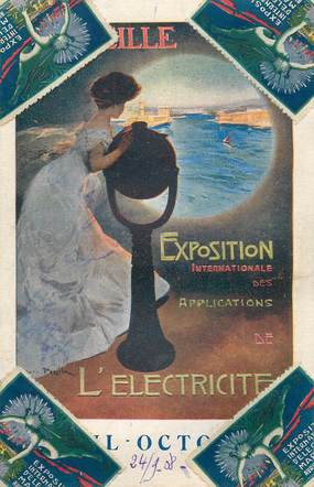 CPA FRANCE   13 "Marseille, Exposition de  l'Electricité, 1908" / VIGNETTE