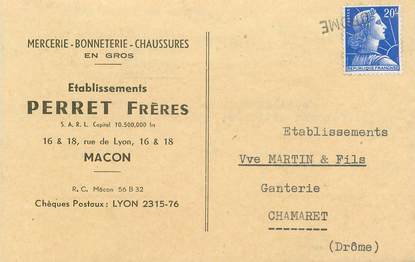 CPA CARTE PUBLICITAIRE FRANCE 71 "Macon, Mercerie Bonneterie Chassures"