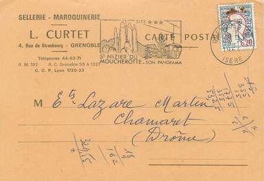 CPA CARTE PUBLICITAIRE FRANCE 38 "Grenoble, Sellerie Maroquinerie"