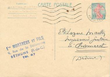 CPA CARTE PUBLICITAIRE FRANCE 62 "Béthune, Ets Mortreux et Fils"