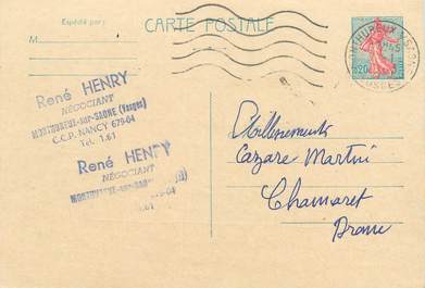 CPA CARTE PUBLICITAIRE FRANCE 88 "Monthureux sur Saone, Henry Négociant"